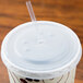 Solo L44BN-0100 32-44 oz. Translucent Plastic Lid with Straw Slot and Identification Buttons - 960/Case Main Thumbnail 1