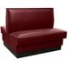 American Tables & Seating QAD-36 ARM-120-M 46" Sangria Plain Double Back Fully Upholstered Booth Main Thumbnail 1