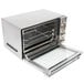 A silver stainless steel Waring countertop convection oven with a glass door.