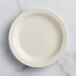 Choice 5 1/2" Ivory (American White) Narrow Rim Stoneware Plate - 36/Case Main Thumbnail 3