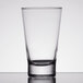 An Anchor Hocking clear beverage glass with a white background.