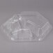 Genpak 94713 Smart-Set 10" Clear Dome 3 Compartment Hexagonal Lid - 200/Case Main Thumbnail 3