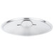 A Vollrath stainless steel domed lid with a handle.