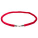 A red Aarco stanchion rope with satin silver ends.