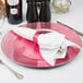 Tabletop Classics by Walco TRPK-6651 13" Pink Round Plastic Charger Plate Main Thumbnail 1