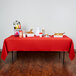 Hoffmaster 220831 50" x 108" Linen-Like Red Table Cover - 20/Case Main Thumbnail 1