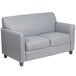 Flash Furniture BT-827-2-GY-GG Hercules Diplomat Gray Leather Loveseat with Wooden Feet Main Thumbnail 2