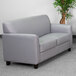 Flash Furniture BT-827-2-GY-GG Hercules Diplomat Gray Leather Loveseat with Wooden Feet Main Thumbnail 1