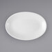 Acopa 13" x 10" Bright White Oval Coupe Stoneware Platter - 12/Case Main Thumbnail 3