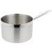 A Vollrath stainless steel sauce pan with a handle.