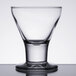A close-up of a Libbey Catalina old fashioned glass with a small rim and base.