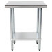 Advance Tabco GLG-300 30" x 30" 14 Gauge Stainless Steel Work Table with Galvanized Undershelf Main Thumbnail 1