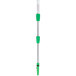 An Unger green and white telescopic pole with a green handle.