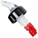 1 oz. Clear Spout / Red Tail Measured Liquor Pourer with Collar - 12/Pack Main Thumbnail 3