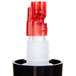 1 oz. Clear Spout / Red Tail Measured Liquor Pourer with Collar - 12/Pack Main Thumbnail 5