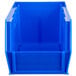A blue plastic Metro stack bin.