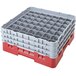Cambro 49S1114163 Red Camrack Customizable 49 Compartment 11 3/4" Glass Rack Main Thumbnail 1
