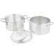 A Vollrath Wear-Ever Rice / Vegetable Steamer Set with three pots and a lid.