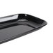 A black Sabert plastic rectangular catering tray with handles.