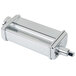 A silver metal KitchenAid pasta roller cylinder with a square handle.