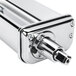 A close-up of the stainless steel KitchenAid Pasta Roller attachment.