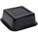A black square Pactiv plastic container with a lid.