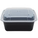 Pactiv Newspring NC636B 36 oz. Black 6 3/4" x 6 3/4" x 2 5/8" VERSAtainer Square Microwavable Container with Lid - 150/Case Main Thumbnail 2