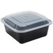 Pactiv Newspring NC636B 36 oz. Black 6 3/4" x 6 3/4" x 2 5/8" VERSAtainer Square Microwavable Container with Lid - 150/Case Main Thumbnail 3