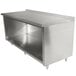 Advance Tabco EF-SS-249 24" x 108" 14 Gauge Open Front Cabinet Base Work Table with 1 1/2" Backsplash Main Thumbnail 1