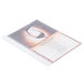 Menu Solutions clear plastic page protectors for middle ring menu tents with a menu inside featuring a wine glass.