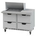 Beverage-Air SPED48HC-12M-4 48" 4 Drawer Mega Top Refrigerated Sandwich Prep Table Main Thumbnail 1