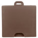A brown plastic rectangular container with a handle.
