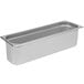 A stainless steel Choice 1/2 size long steam table pan with a lid.