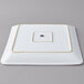 An American Metalcraft white square stoneware platter with a square center