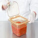 Carlisle 3088513 StorPlus 1/6 Size Amber High Heat Plastic Food Pan - 6" Deep Main Thumbnail 3