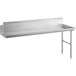 A Regency stainless steel dish table with right drainboard.