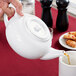 Acopa 32 oz. Bright White Porcelain Teapot with Sunken Lid Main Thumbnail 5