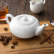 Acopa 32 oz. Bright White Porcelain Teapot with Sunken Lid Main Thumbnail 1