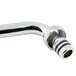 A close-up of a chrome pipe with the Equip by T&amp;S 10" Swing Nozzle.