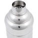 A silver stainless steel Vollrath 3-piece Cobbler cocktail shaker with a lid.