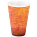 A Dart Fusion Escape foam cup with brown and orange text on it.