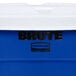 Rubbermaid BRUTE 10 Gallon Blue Round Recycling Can with White Lid Main Thumbnail 7
