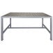 BFM Seating PH4L3572GRSGT Seaside 35" x 72" Soft Gray Metal Bolt-Down Bar Height Table with Gray Synthetic Teak Top Main Thumbnail 1