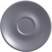 A Libbey Driftstone granite matte porcelain saucer with a white rim on a white background.