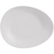 A white oval Libbey porcelain plate.