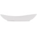 A white rectangular Libbey Driftwood satin matte porcelain coupe plate with a curved edge.