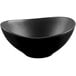 A black Libbey Driftstone porcelain bowl with a curved edge.