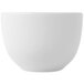 A white Libbey Driftwood satin matte porcelain bowl with specks.