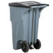 Rubbermaid 1971968 BRUTE 260 Qt. / 65 Gallon Gray Step-On Wheeled Rectangular Trash Can with Lid Main Thumbnail 4