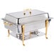 Vollrath 46040 9 Qt. Classic Brass Trim Chafer Full Size Electric 120V-Receptacle on Long Side Main Thumbnail 3